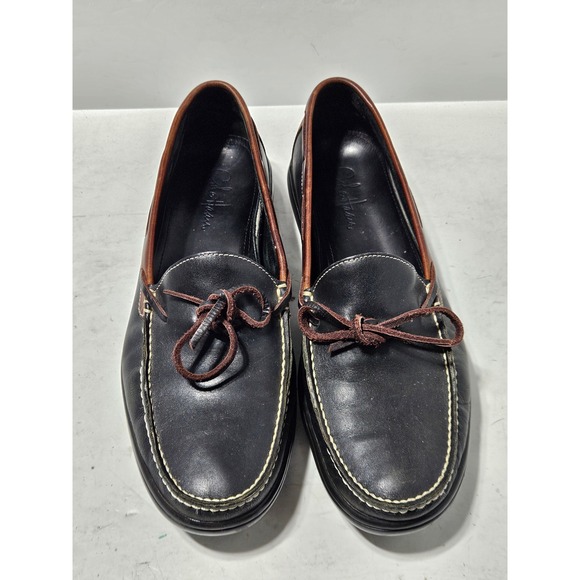 Cole Haan Other - Cole Haan Loafers Mens 11M Black Brown Leather Bow Boat Shoes C08940